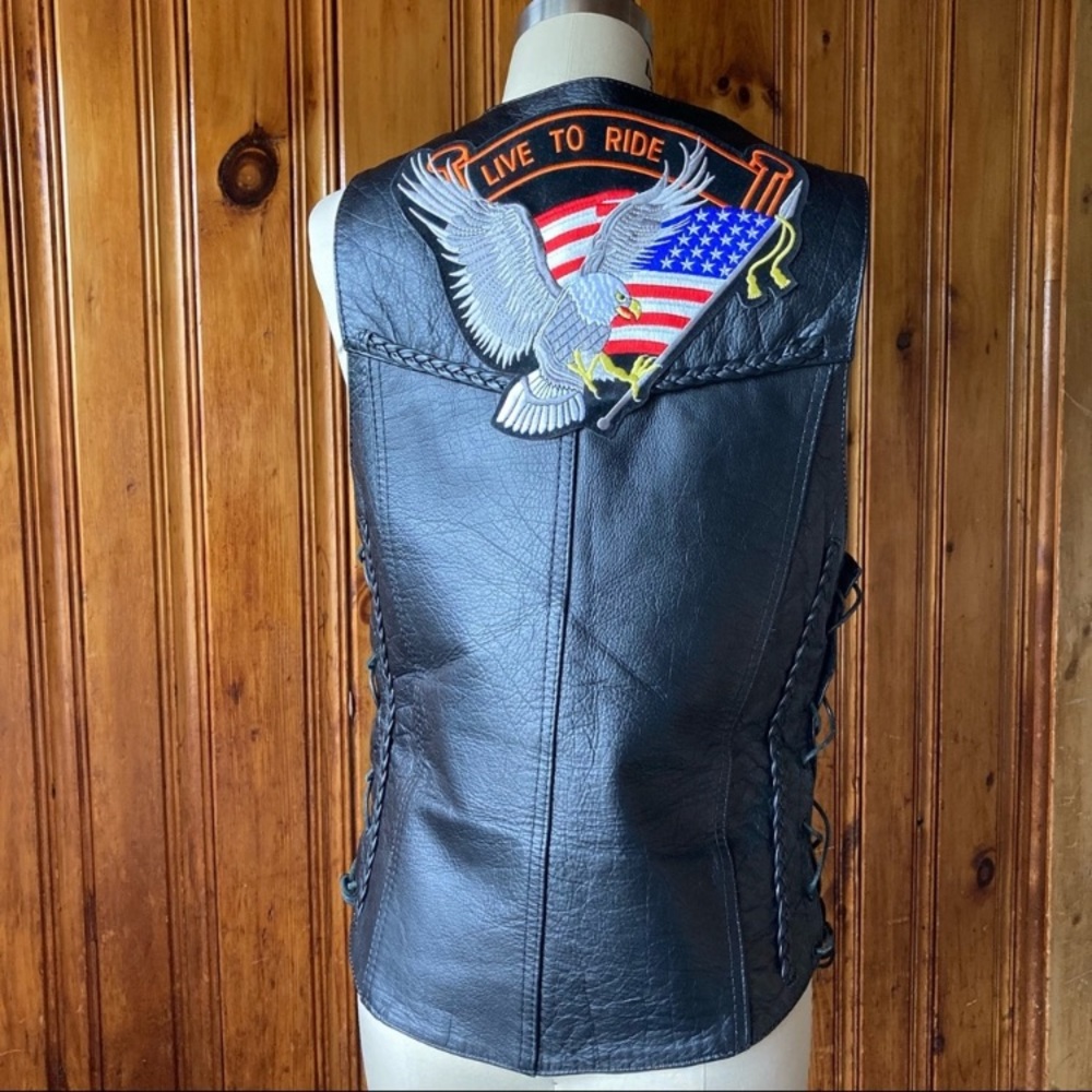 Vintage 90’s Leather Motorcycle Vest